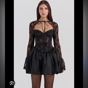 House of CB Black Lace Corset Mini Dress